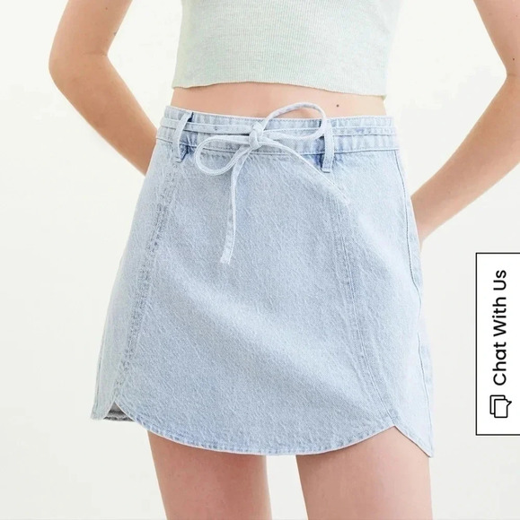 PacSun Belted Tulip Denim Skirt - Picture 2 of 6